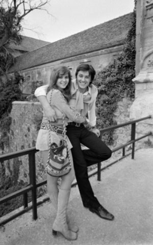 At the set of Madly with Alain Delon in 1970
